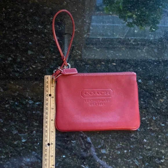 Coach Red Leather Wristlet - Picture 6 of 10